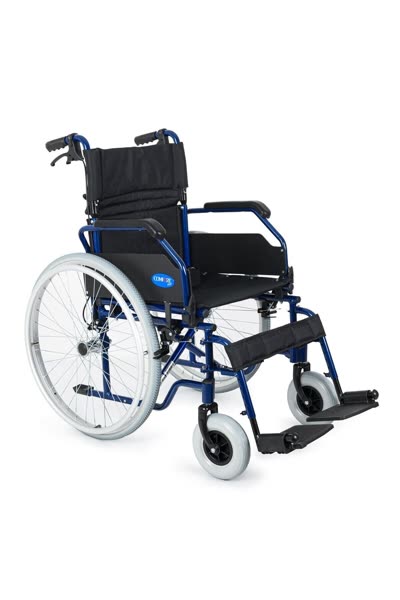 Sandalye Lacivert | 45cm Oturum,Alüminyum Gövde,Refakatçi Frenli, Sırt Kırılmalı DM-321