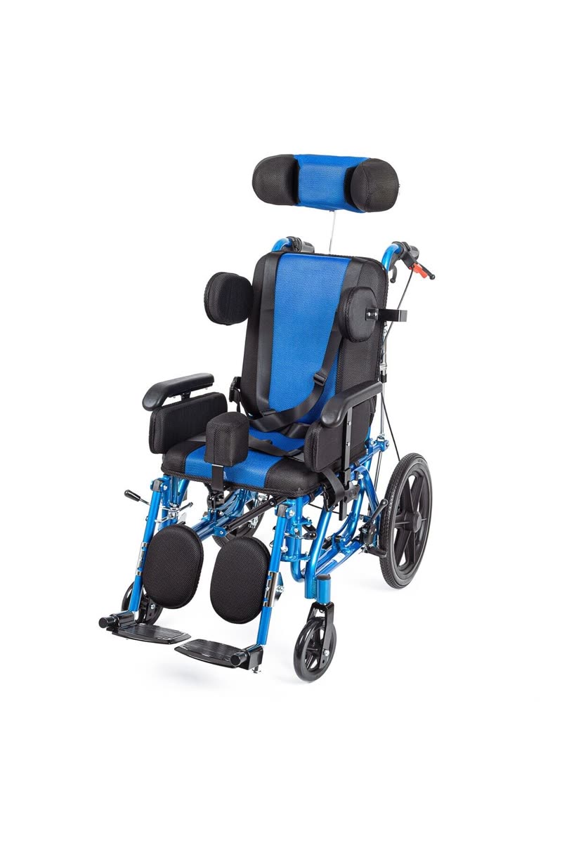 Pediatrik Tekerlekli Sandalye |Yatarlı Özellikli,Göğüs,Bacak Destekli DY01958LBCJ-38 CP