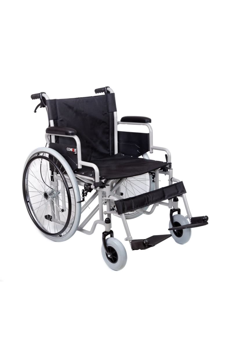 Tekerlekli Sandalye | 60 cm Geniş Oturum, Çift Makaslı Çelik Şase DM-312