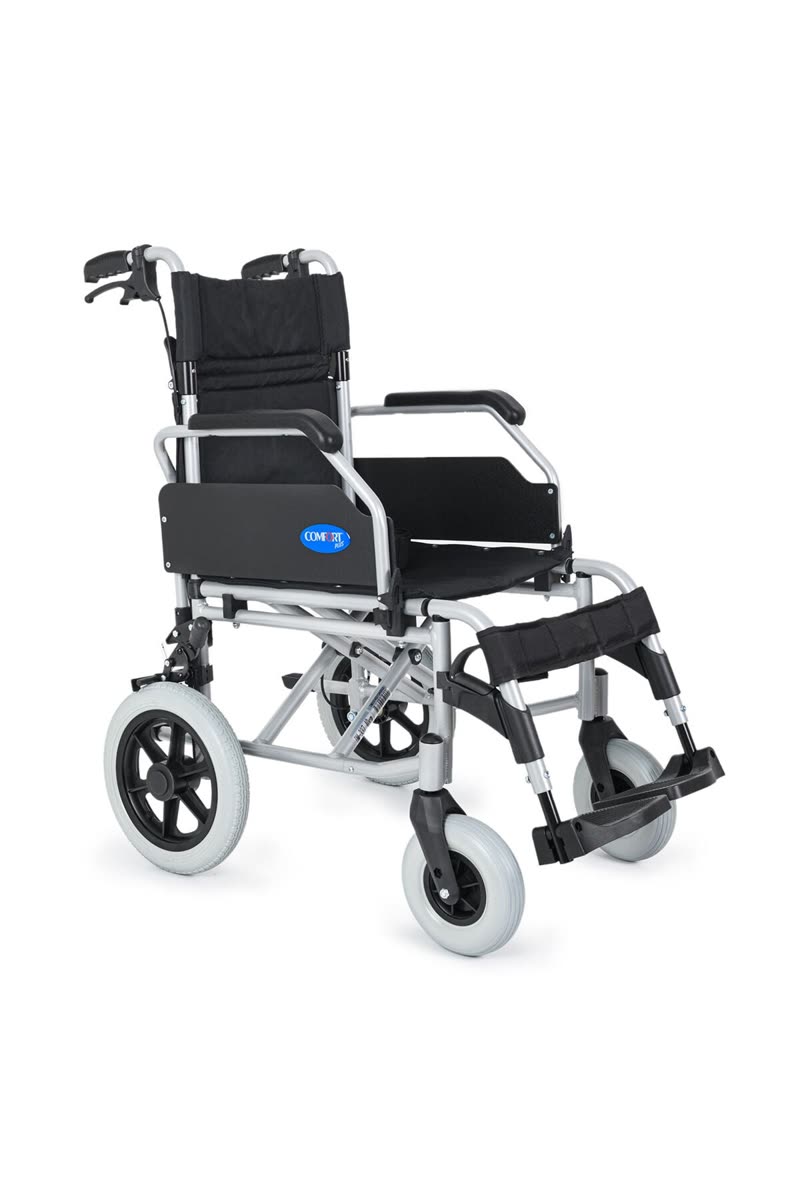 Transfer Tekerlekli Sandalye Silver | 40 cm Oturum,Alüminyum Gövde,Katlanır Sırt DM-337