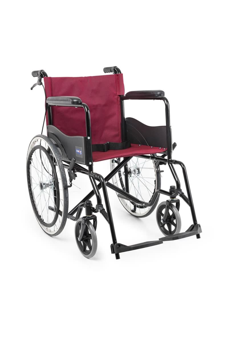 Ky809 Bordo Kumaş Standart Tekerlekli Sandalye