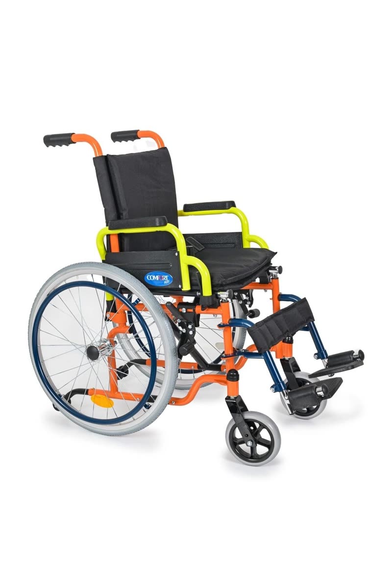 Çocuk Tekerlekli Sandalye | 35 cm Oturum, Kompakt Çelik Şase, Güvenlikli DM-312 Kids
